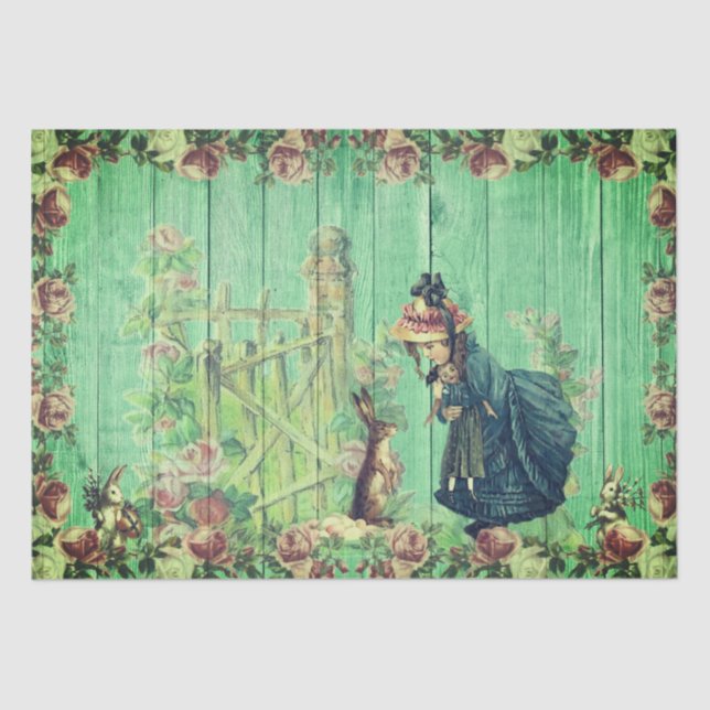 Happy Easter vintage Tissue Paper (Front)