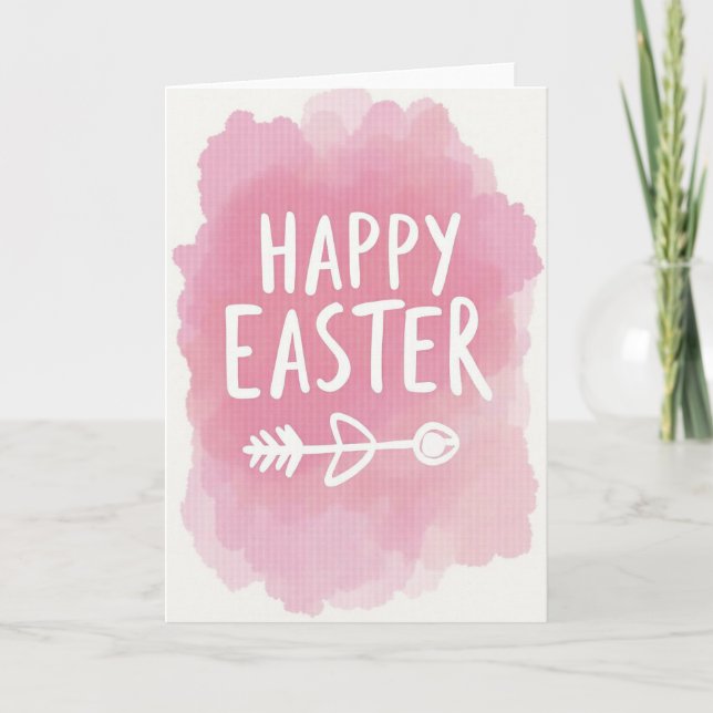 Happy Easter Watercolor Art Card (Front)