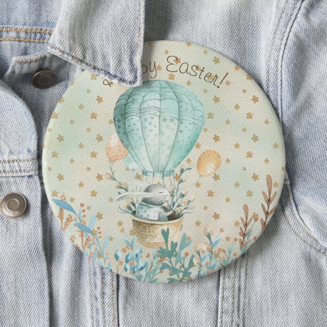 Happy Easter! Watercolor Bunny Button (In Situ)