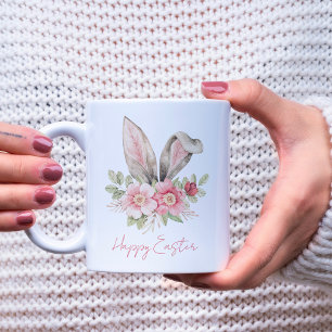 Happy Easter Watercolor Bunny Ears Easter Mug