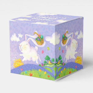 Happy Easter Watercolor Bunny Rabbit Eggs Basket Favor Boxes