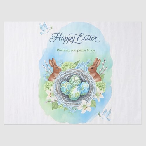 Happy Easter Watercolor Card Tissue Paper