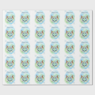 Happy Easter Watercolor Card Wrapping Paper
