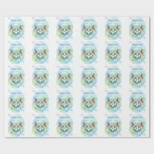 Happy Easter Watercolor Card Wrapping Paper