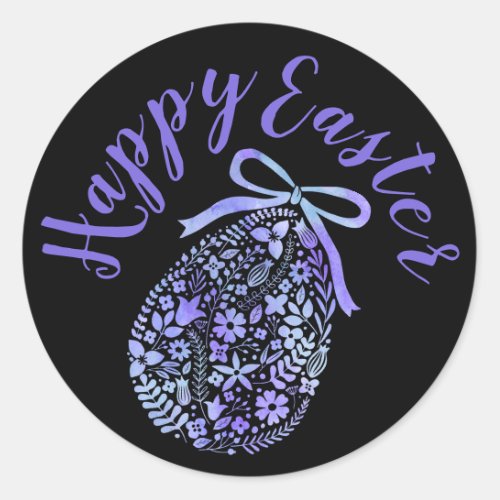 Happy Easter  Watercolor Eggs Classic Round Sticker