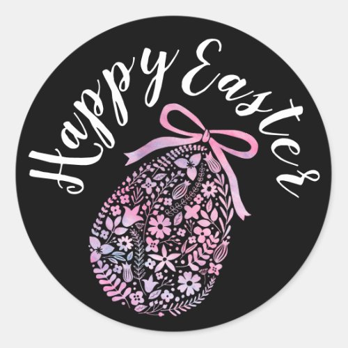 Happy Easter  Watercolor Eggs Classic Round Sticker