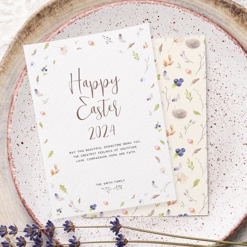 Happy Easter Watercolor Flat Holiday Card