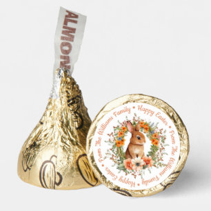 happy easter watercolor floral bunny orange green hershey®'s kisses®