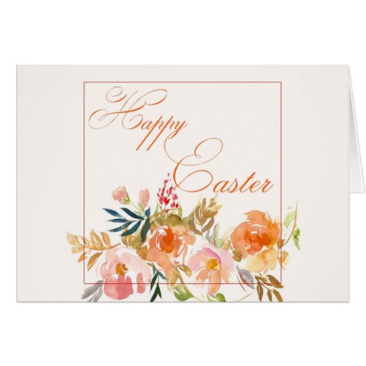 Happy Easter watercolor floral Cards (Front Horizontal)