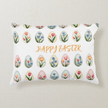 Happy Easter Watercolor Floral Eggs