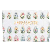Happy Easter Watercolor Floral Eggs