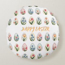 Happy Easter Watercolor Floral Eggs