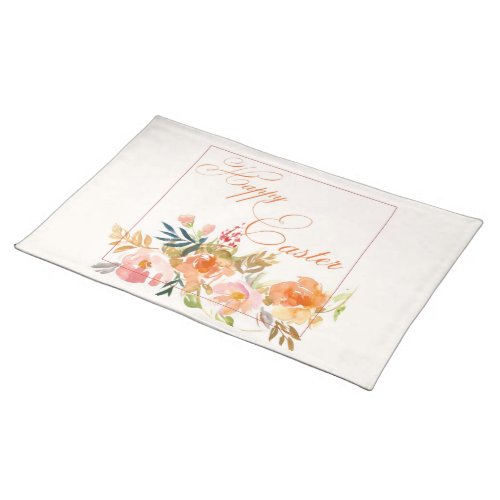 Happy Easter watercolor floral Placemat