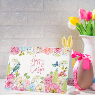 Happy Easter Watercolor Spring Floral Blank Holiday Card