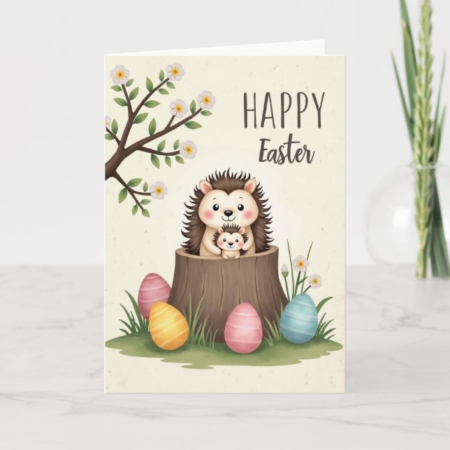 Happy Easter Watercolor Style Card (Front)