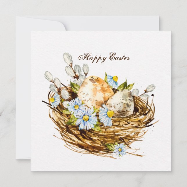 Happy Easter watercolor style Holiday Card (Front)