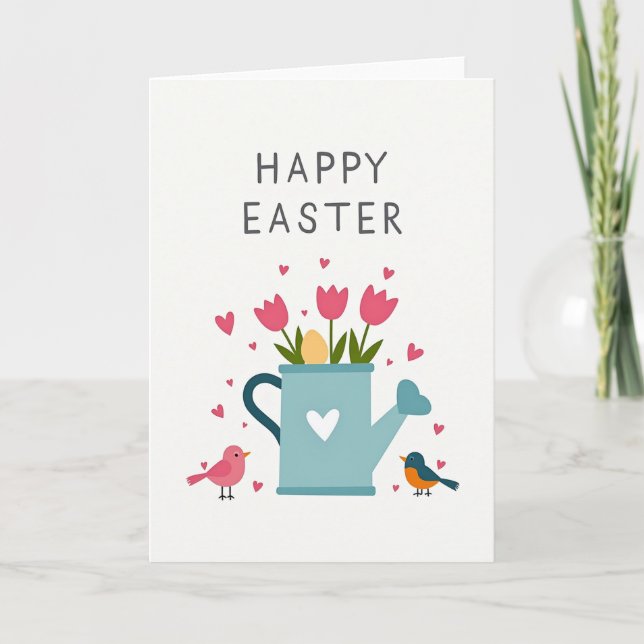 Happy Easter Watering Can Card (Front)