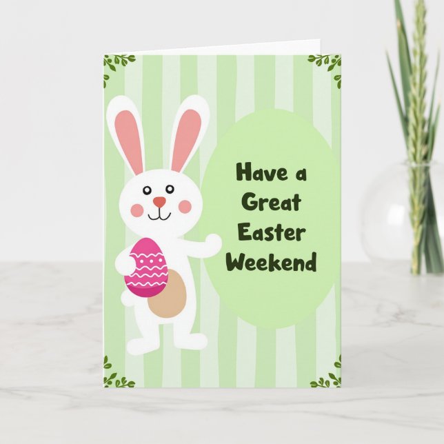 Happy Easter Weekend Bunny Card (Front)