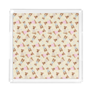 Happy Easter Welsh Terrier Dogs Acrylic Tray