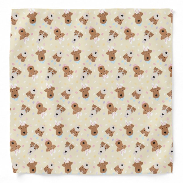 Happy Easter Welsh Terrier Dogs Bandana (Front)