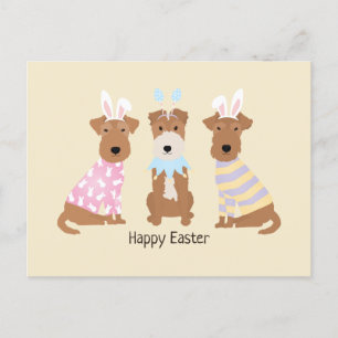 Happy Easter Welsh Terrier Dogs Postcard