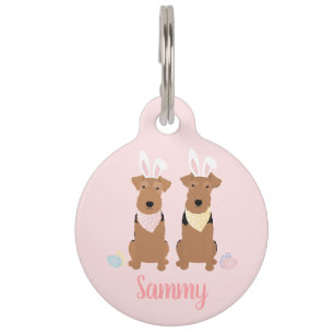 Happy Easter Welsh Terriers Dogs Bunny Ears Pet ID Tag