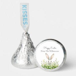Happy Easter White Bunny Florals Personalized Hershey®'s Kisses®
