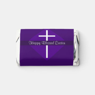 Happy Easter White Cross Purple Christian Hershey's Miniatures