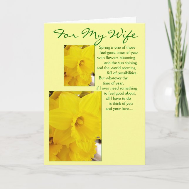 Happy Easter Wife Card - Daffodils (Front)