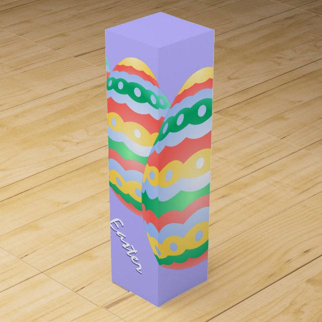Happy Easter Wine Box Custom Easter Egg Gift Box (Front)