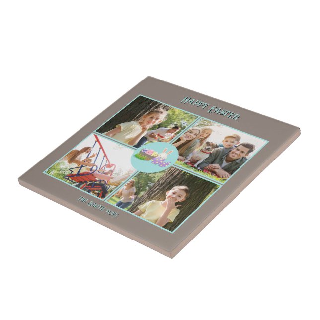 Happy Easter Wishes Ceramic Tile (Side)