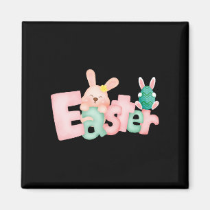 Happy Easter Wishes - Funny Bunny Kisses Magnet