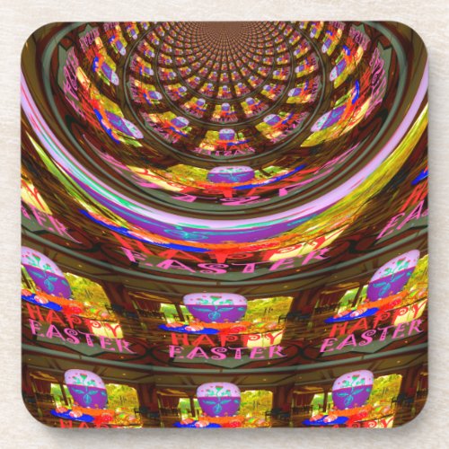 Happy Easter wishes Greetings Seamless graphics ar Coaster