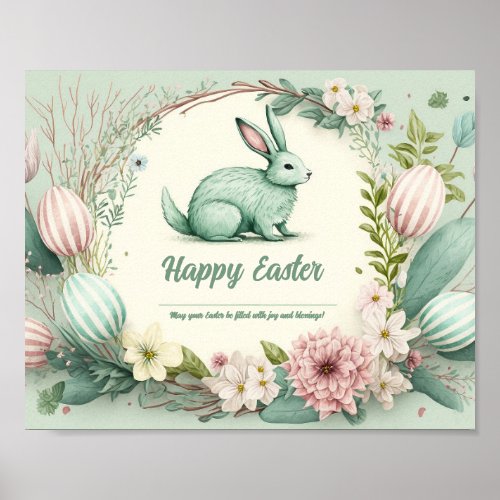 Happy Easter wishes illustration Poster