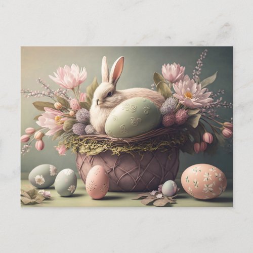 Happy Easter wishes pastel colors PostCard