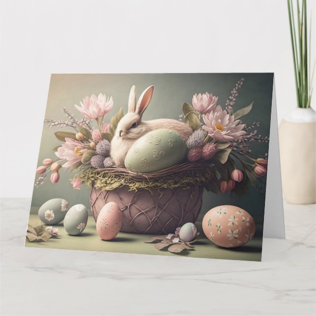 Happy Easter wishes pastel illustration Card (Front)
