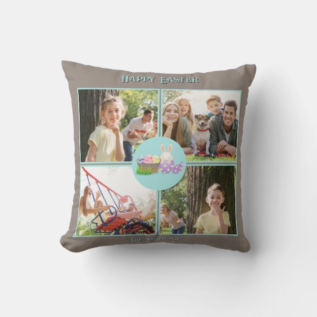 Happy Easter Wishes Throw Pillow (Front)