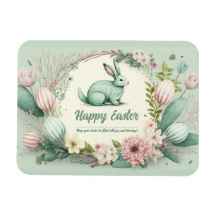Happy Easter wishes watercolor illustration Magnet