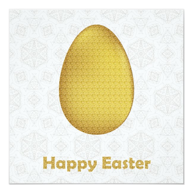 Happy Easter Wishes with Gold Egg