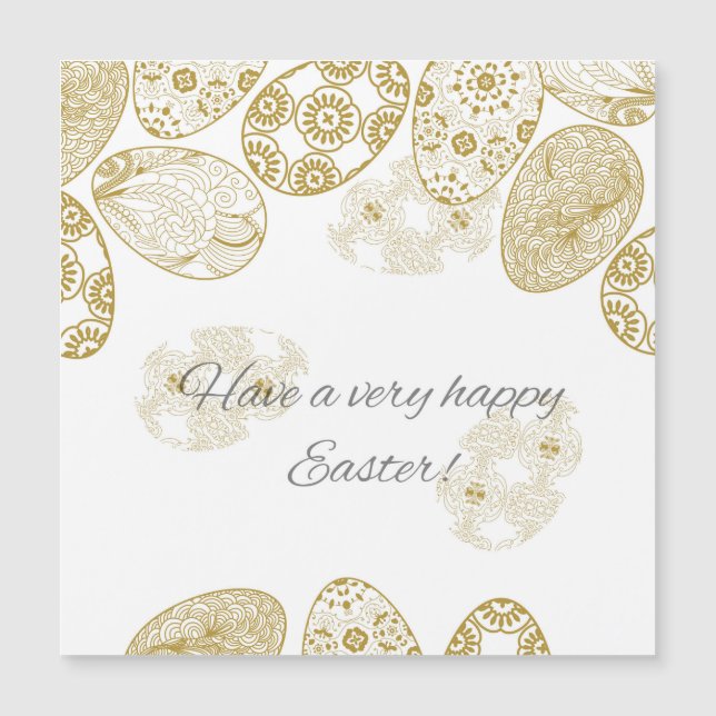 Happy Easter Wishes with Gold Laced Eggs (Front)