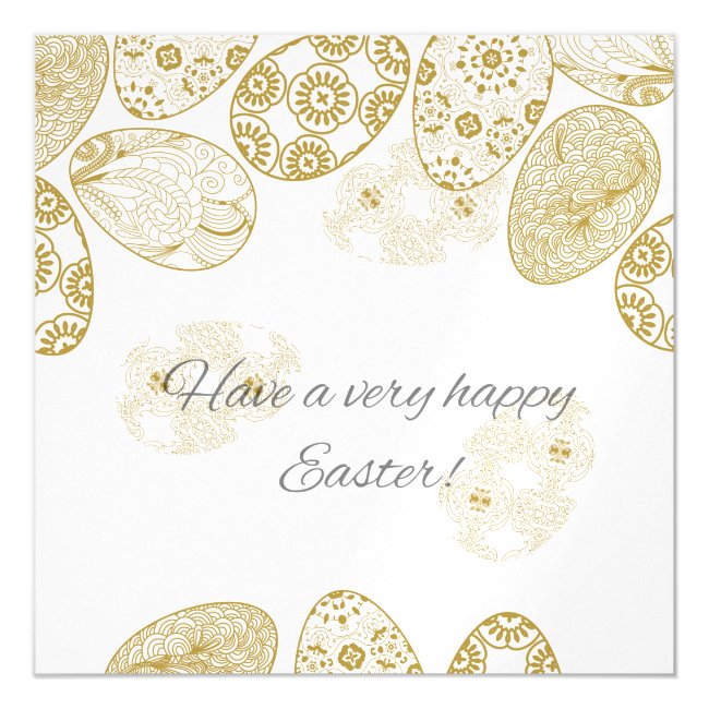 Happy Easter Wishes with Gold Laced Eggs
