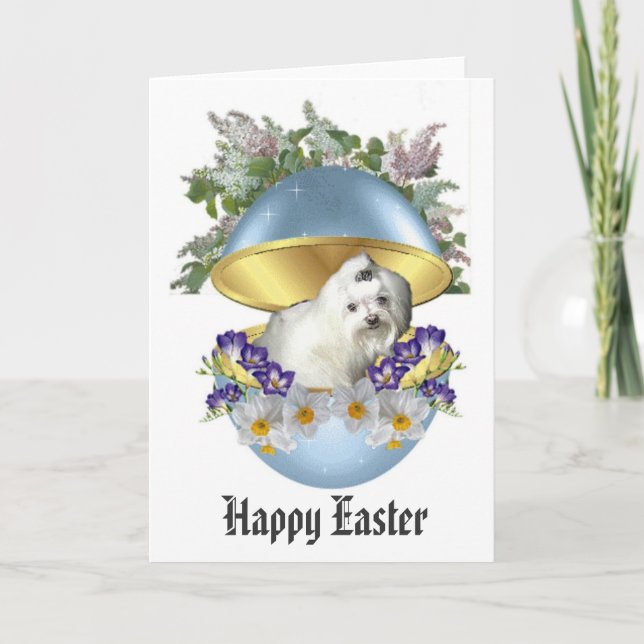 Happy Easter with a dog Holiday Card (Front)