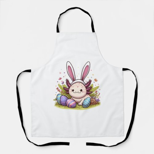 Happy Easter with axolotl and bunny ears Apron