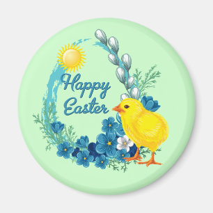 Happy Easter With Baby Chick Magnet