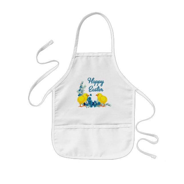 Happy Easter With Baby Chicks Kids' Apron (Front)