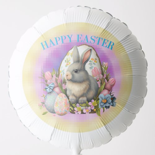 Happy Easter with Bunny Balloon