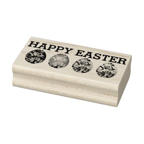 Happy Easter with easter Eggs Rubber Stamp