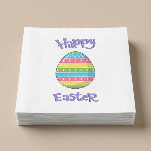 Happy Easter With Egg Paper Dinner Napkins