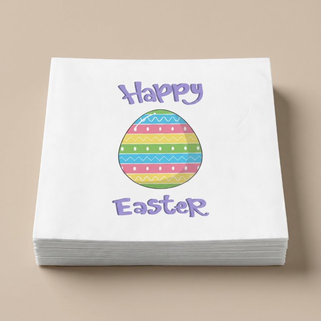 Happy Easter With Egg Paper Dinner Napkins (Creator Uploaded)