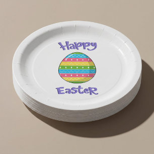 Happy Easter With Egg Paper Plates